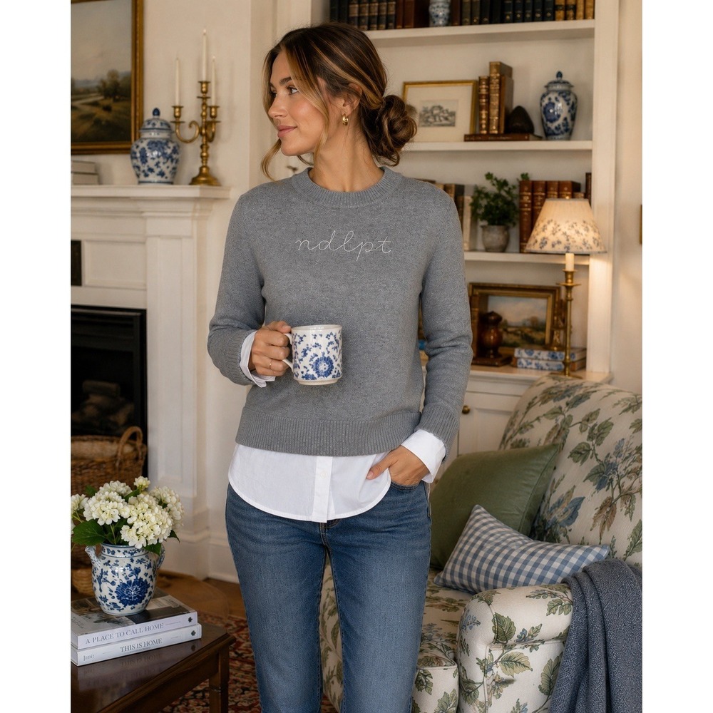 Alashan Cashmere Sweater M Embroidered "Needlepoint"‎ Quiet Luxury Layered Chic
